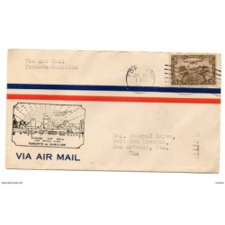 Carta  de 1929  primer vuelo toronto to hamilton  con matasellos por detras protect the birds and help the crops