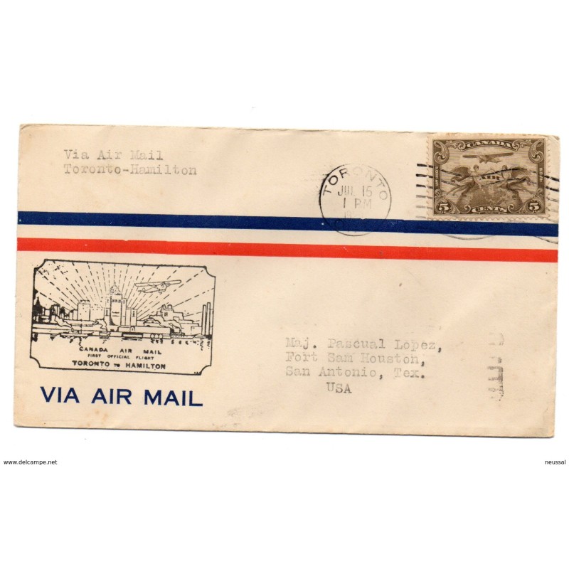 Carta de 1929 primer vuelo toronto to hamilton con matasellos por detras protect the birds and help the crops Carta de 1929 primer vuelo toronto to hamilton con matasellos por detras protect the birds and help the crops