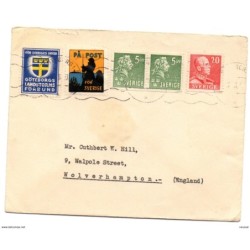 Carta con matasellos de 1940 y con viñetas suecia