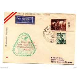 Carta de primer vuelo rio janeirosao paulo buenos aires austria 1956