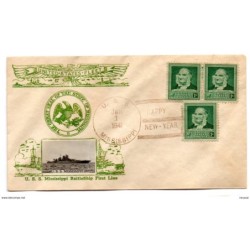 Carta de EEUU de 1941 con pequeña foto de uss Mississippi
