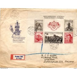 Carta de certificada de checoslovaquia 1955
