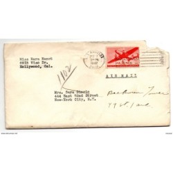 Sobre  carta circulada con matasellos 1942 los angeles