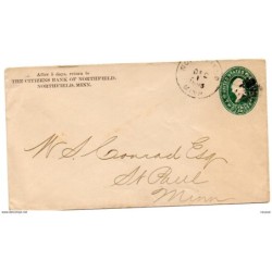 Sobre entero postal con matasellos de northfield de 1895