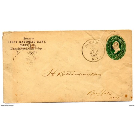 Sobre entero postal con matasellos de olean  de 1891