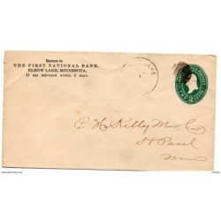 Sobre entero postal con matasellos de elbow lake 1881