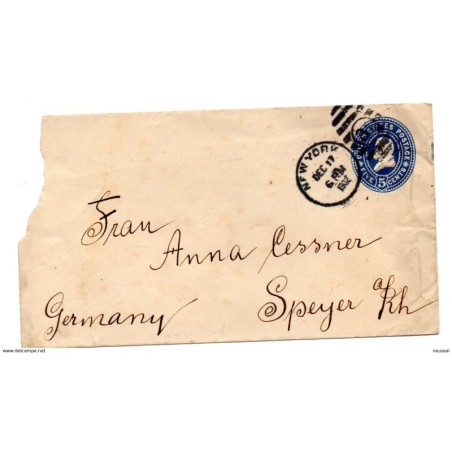 Sobre entero postal con matasellos de new york 1902