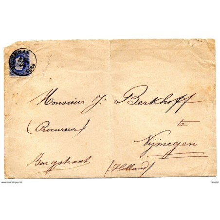 Carta de belgica con matasellos de tournai 1884