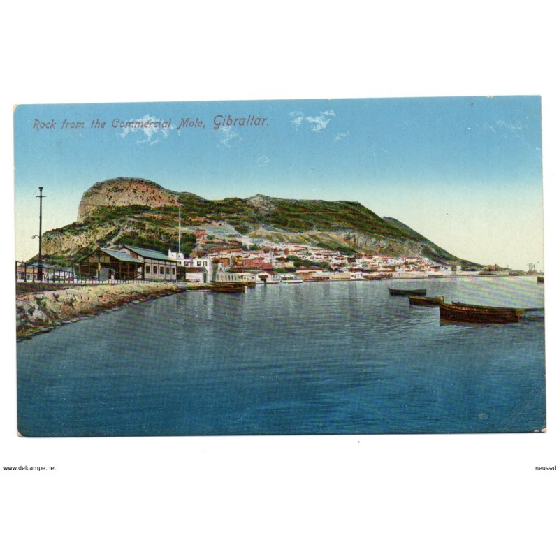Tarjeta postal gibraltar rock from the commercial mole Tarjeta postal gibraltar rock from the commercial mole
