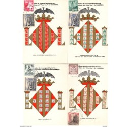 4 tarjetas con matasellos commemorativo de exposicion filatelica de valencia con sellos plan sur de valencia