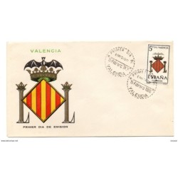 Carta con matasellos primer dia emision 1966 valencia
