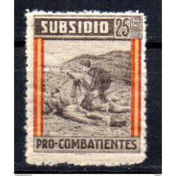 Viñeta subsidio pro combatientes 25cts malaga