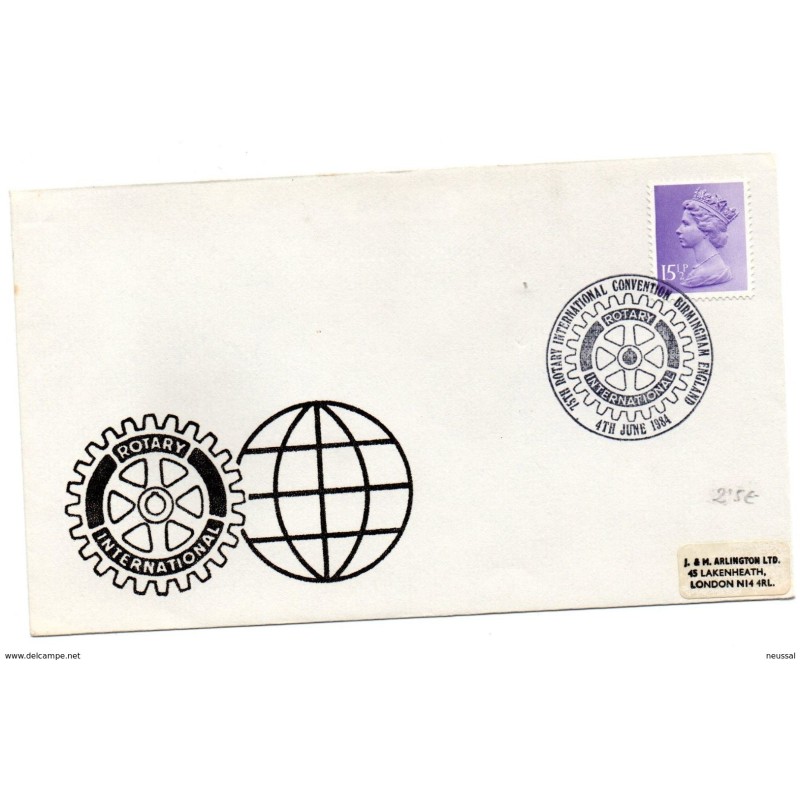 Carta con matasellos commemorativo de 75 rotary international Carta con matasellos commemorativo de 75 rotary international