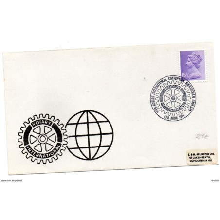 Carta con matasellos commemorativo de 75 rotary international