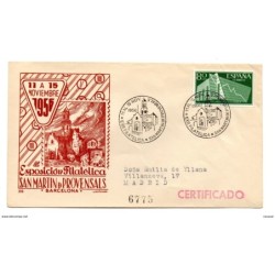 Carta con matasellos commemorativo exposicion filatelica san martin de provensals  1956 circulada