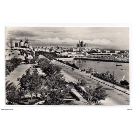 Tarjeta postal circulada de 1958 palma de mallorca paseo maritimo