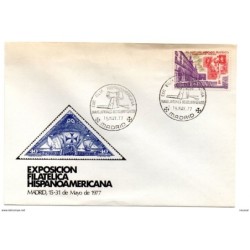 Carta con matasellos commemorativo exposicion filatelica hispanoamericana 1977