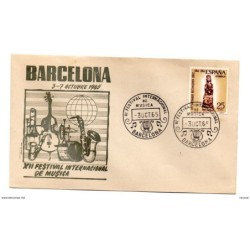 Carta  con matasello commemorativo  festival internacional de musica barcelona