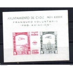 Viñeta  n 100  sin dentar  Ayuntamiento de cadiz con numeracion