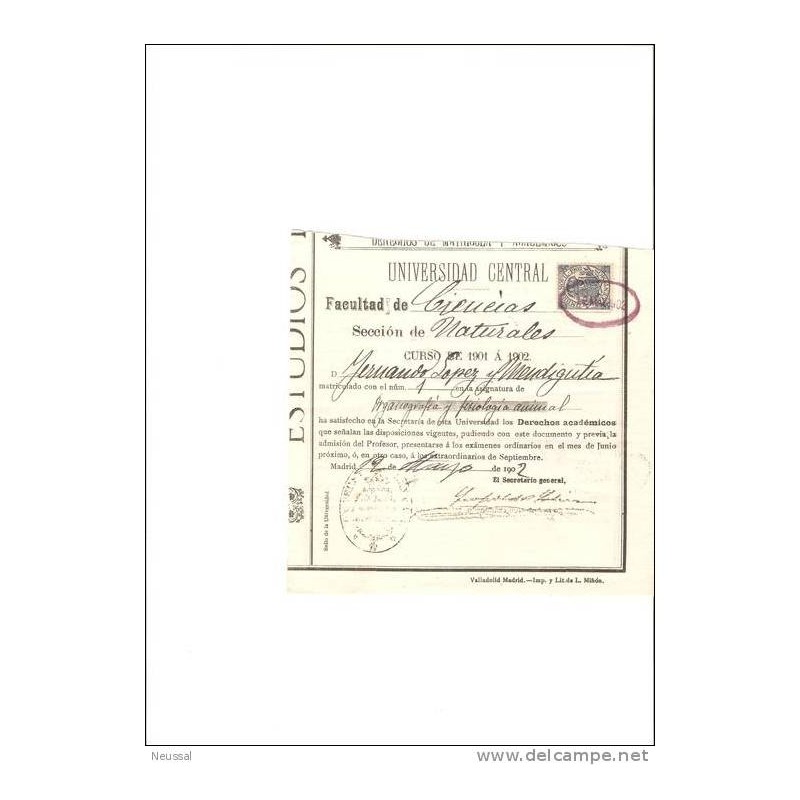 Papel de 1902 universidad central asignatura fisiologia animal Papel de 1902 universidad central asignatura fisiologia animal