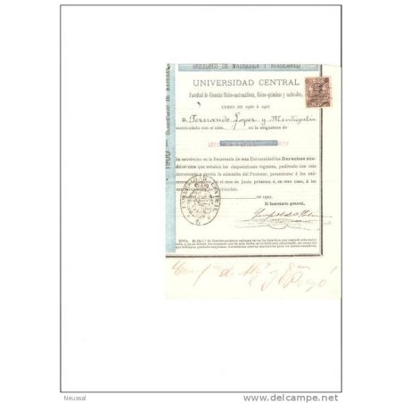 Papel de 1901  universidad central  asignatura geografia