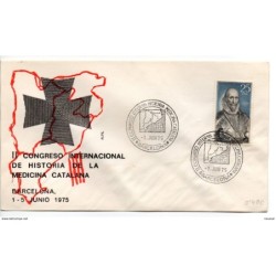 Carta con matasellos commemorativo  congreso internacional de medicina catalana1975