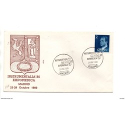 Carta con matasellos commemorativo  instrumentalia expomedica de 1980 madrid