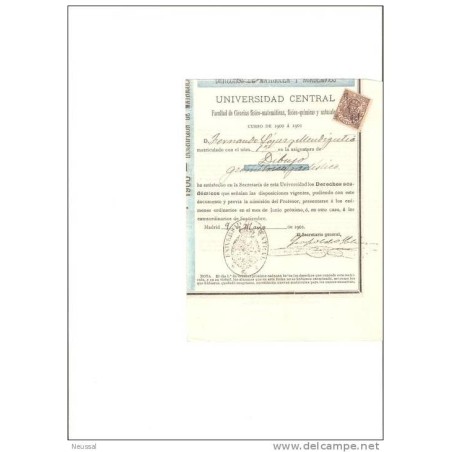 Papel de 1901  universidad central  asignatura dibujo