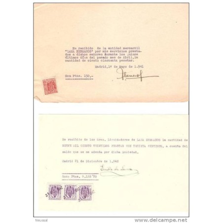 2 papeles  de 19421