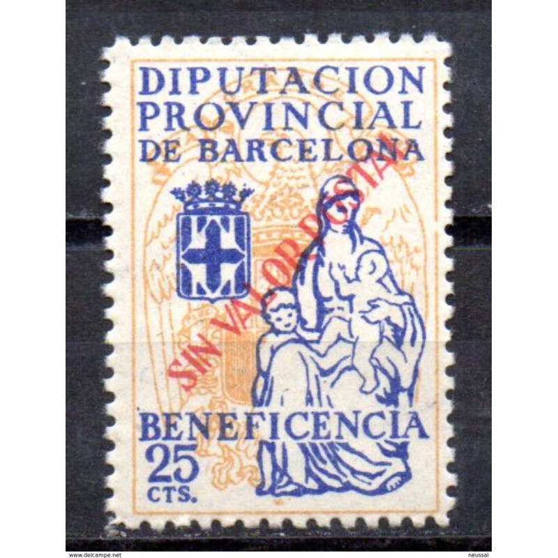 Viñeta  diputacio provincial de barcelona con sobrecarga sin valor postal