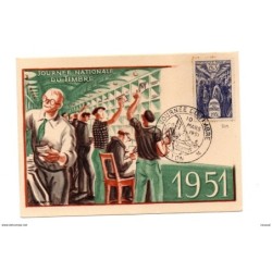 Tarjeta maxima de 1951 Journe nationale du timbre