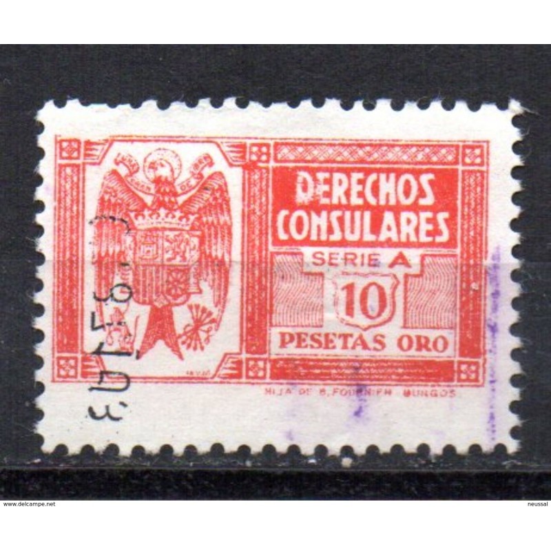 Fiscal de derecho consular serie A 10 pesetas Fiscal de derecho consular serie A 10 pesetas