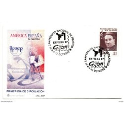 Carta con matasello commemorativo  III campeonato nacional de filatelia Gijon 1997