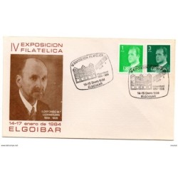 Carta con matasellos commemorativo  exposicion filatelica elgoibar