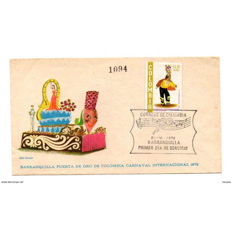 Carta de musica colombia barranquilla 1972 Carta de musica colombia barranquilla 1972