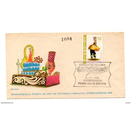 Carta  de musica  colombia barranquilla 1972