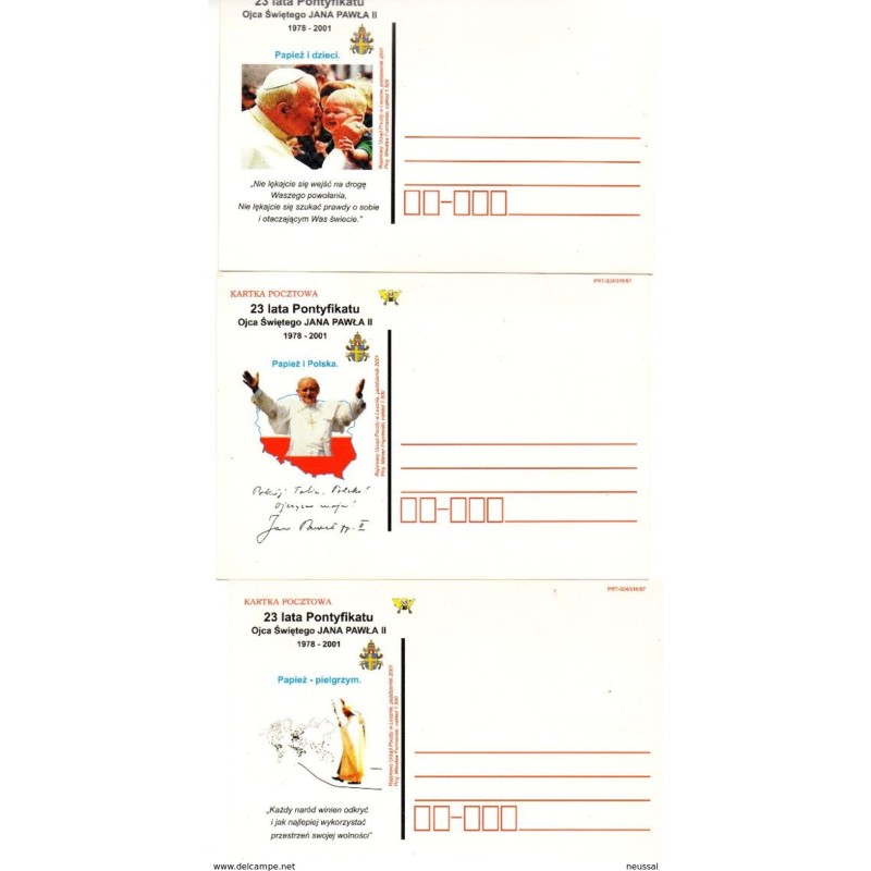 3 tarjetas postales del papa Polonia 3 tarjetas postales del papa Polonia