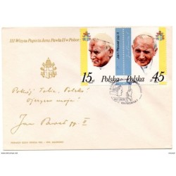 Carta de Polonia tematica papal 1987