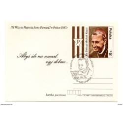 Tarjeta de Polonia tematica papal 1987