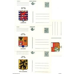 Serie de 10 enteros postales diferentes escudos de Belgica