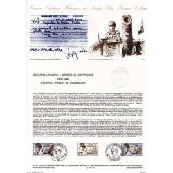 Tarjeta tamaño folio  general leclerc de 1967