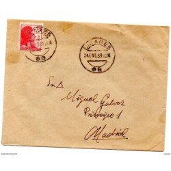 Carta republicana con matasellos de linares de 1939