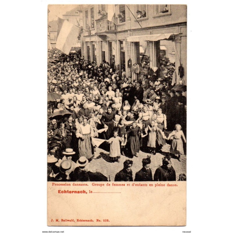 Tarjeta postal de echternach circulada 1907 matasello hotel du cerf Tarjeta postal de echternach circulada 1907 matasello hotel du cerf