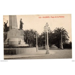 Tarjeta postal del paseo de los martires Alicante circulada 1920