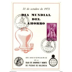 Tarjeta con matasellos de valencia de 1973