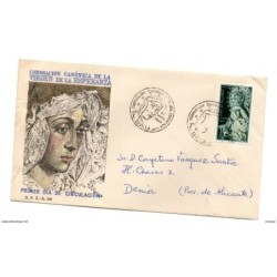 Carta con matasellos commemorativo coronacion de la virgen de la esperanza de 1964