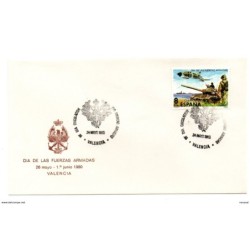 Carta con matasellos commemorativo dia de las fuerzas armadas 1980