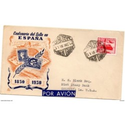 Carta con matasellos correo aereo de madrid de 1950