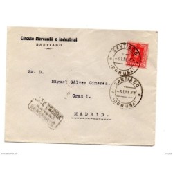 Carta con  matasellos de santiago coruña 1929