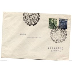 Carta con  matasellos alcala de henares de 1947 circulada a beniajan murcia